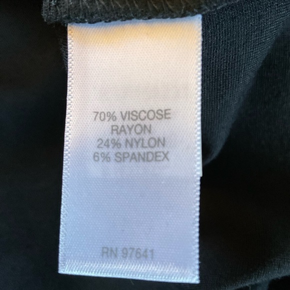 J. Jill Ponte Knit Top Black Flare Sleeve Gathered Neck XL Capsule Minimalist - Picture 7 of 8